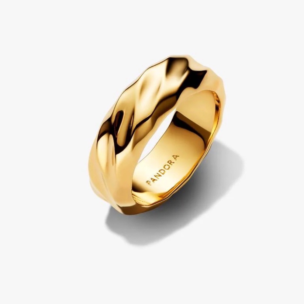 Pandora 14k plated Gold  Ripple Band